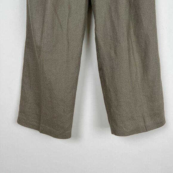 Oak + Fort 100% Linen Straight Wide Leg Trouser Pants Effortless Quiet Luxury - Picture 8 of 11